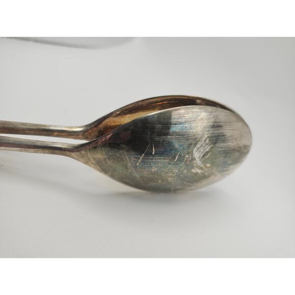 Vintage E.P ZINC Silver Plate Italy Scissor Salad Pastry Bread Serving Tongs 10” - Picture 4 of 8